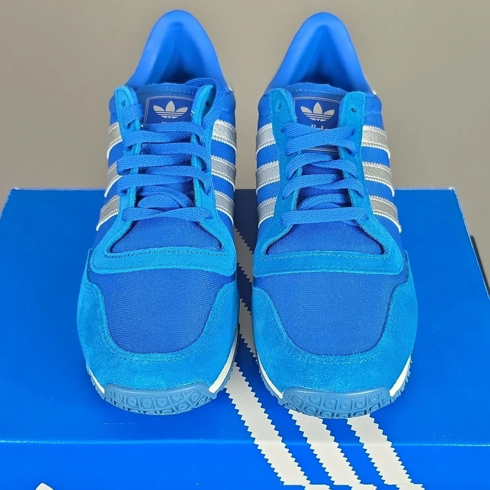 Adidas Galaxy OG Blue Silver Metallic Mens Sneakers JR6169 Low Top Shoes